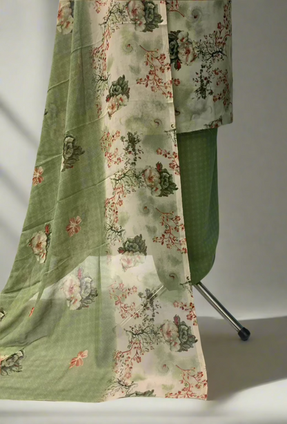 5960 Georgette & Chiffon Floral Print 3pc Unstitched Suit