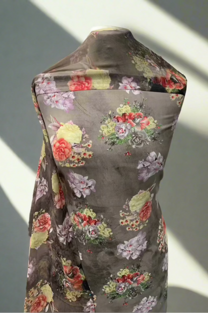 5962 Georgette & Chiffon Flower Print 3pc Unstitched Suit