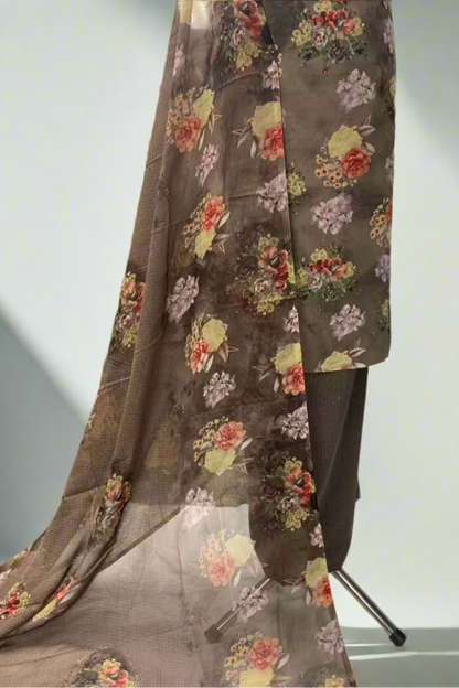 5962 Georgette & Chiffon Flower Print 3pc Unstitched Suit