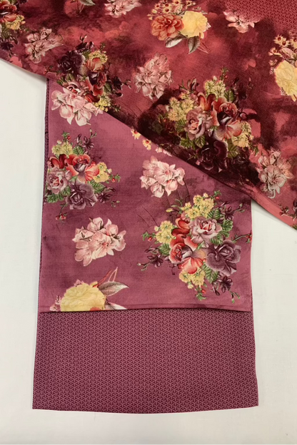 5962 Georgette & Chiffon Flower Print 3pc Unstitched Suit