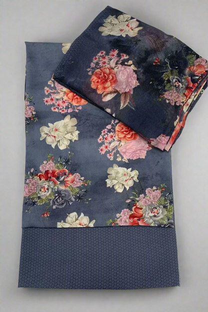 5962 Georgette & Chiffon Flower Print 3pc Unstitched Suit