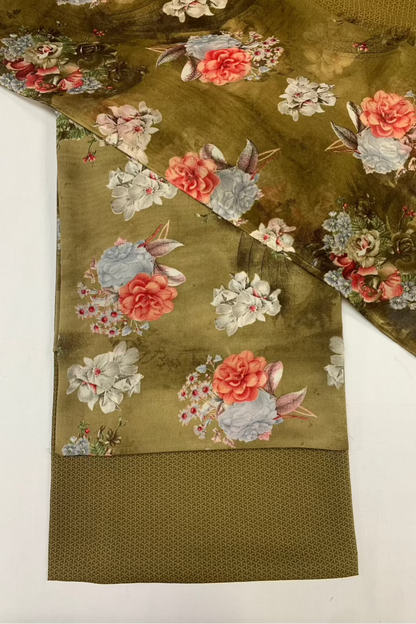 5962 Georgette & Chiffon Flower Print 3pc Unstitched Suit
