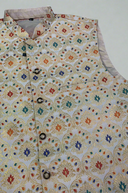MW2 Multicolour Men's Fashion Banarsi Waistcoat