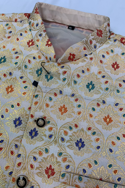MW2 Multicolour Men's Fashion Banarsi Waistcoat