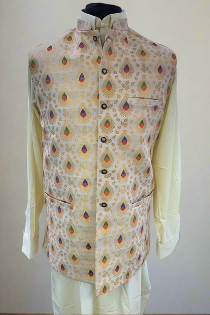 MW2 Multicolour Men's Fashion Banarsi Waistcoat