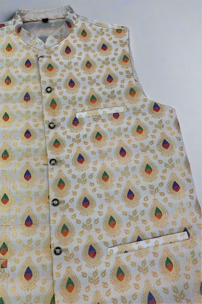 MW2 Multicolour Men's Fashion Banarsi Waistcoat