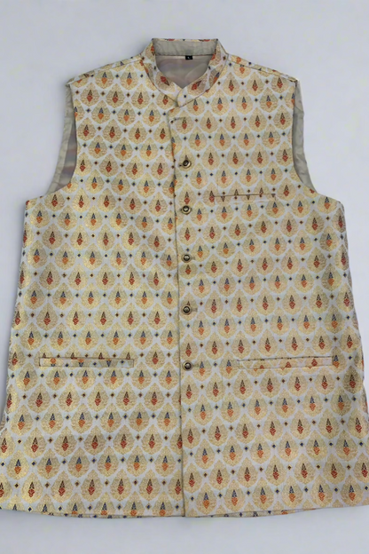 MW2 Multicolour Men's Fashion Banarsi Waistcoat