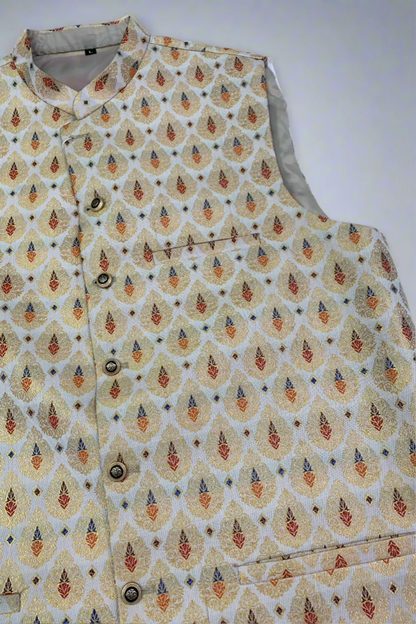 MW2 Multicolour Men's Fashion Banarsi Waistcoat