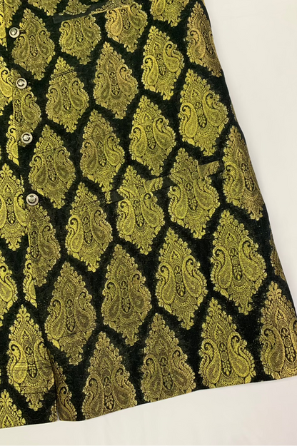 MW1 Gold Zari Men's Fashion Banarsi Waistcoat