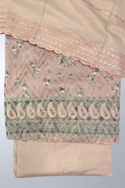 192 Floral Print Embroidered Alpine 3pc Warm Unstitched Suit