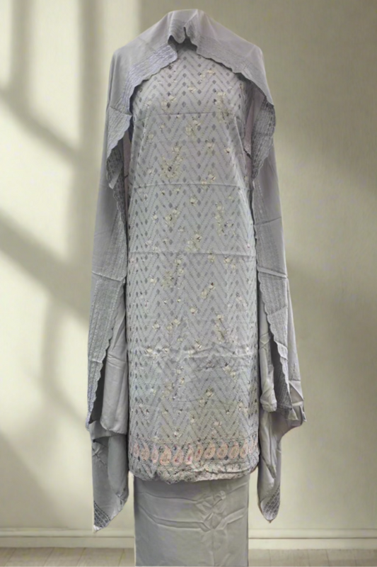 192 Floral Print Embroidered Alpine 3pc Warm Unstitched Suit