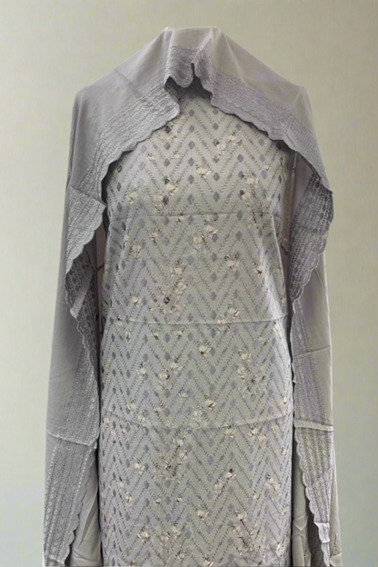 192 Floral Print Embroidered Alpine 3pc Warm Unstitched Suit