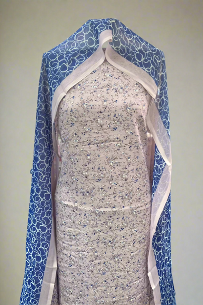 5977 Crepe Ditsy Floral Print 3pc Unstitched Suit