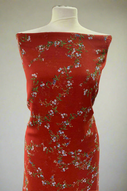 Unstitched Printed 2pc Chiffon and Polyester Suit