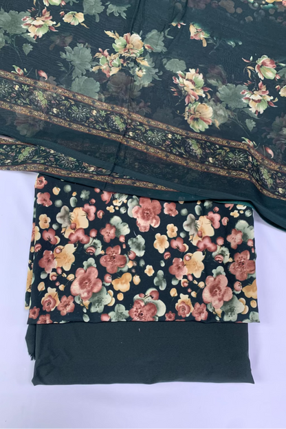 Floral-patterned fabric on a white background