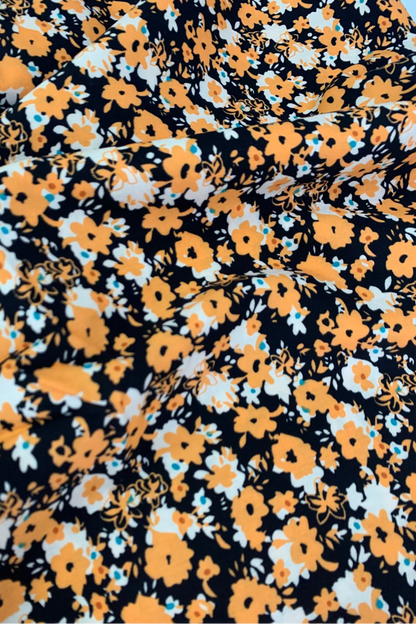 D126 Ditsy Flower Printed Loose Viscose Dress Fabric 4 Yards