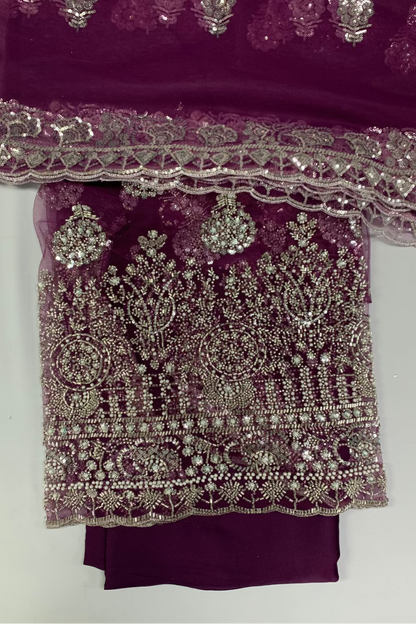2210 Pearls & Sequin 4pc Net Heavy Party Suit