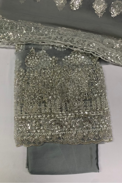 2210 Pearls & Sequin 4pc Net Heavy Party Suit