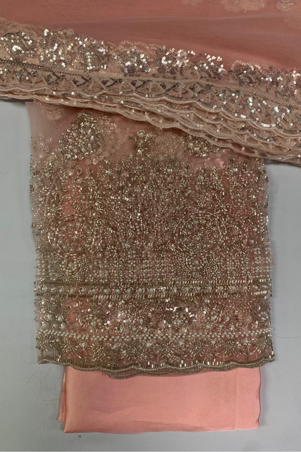 2210 Pearls & Sequin 4pc Net Heavy Party Suit