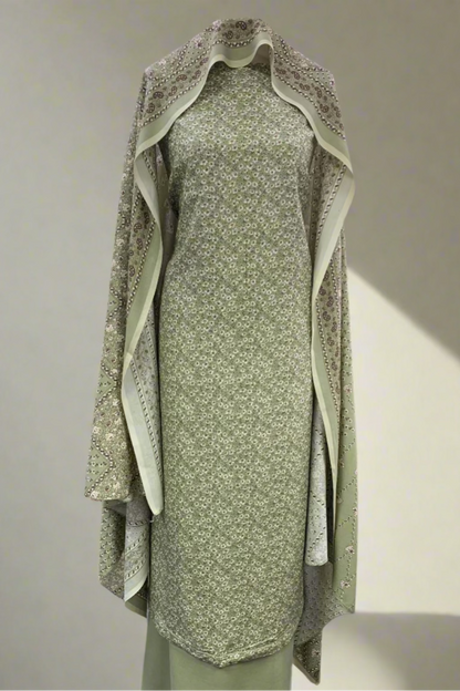 138 Ditsy Floral Print 3pc Warm Alpine Unstitched Suit
