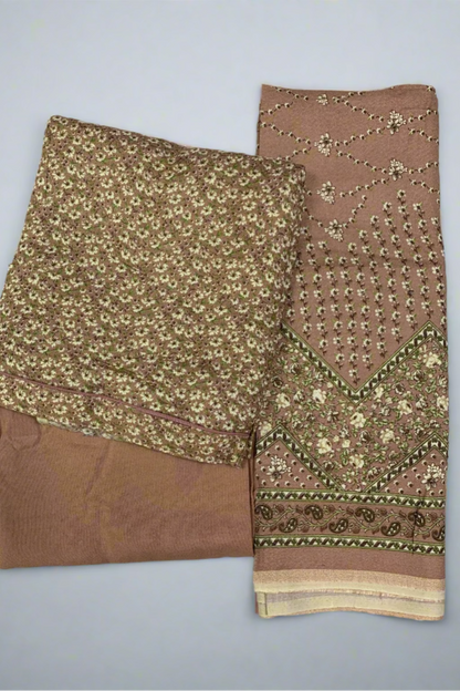 138 Ditsy Floral Print 3pc Warm Alpine Unstitched Suit