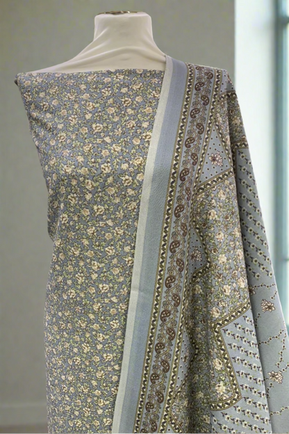 139 Ditsy Floral Print 3pc Warm Alpine Unstitched Suit