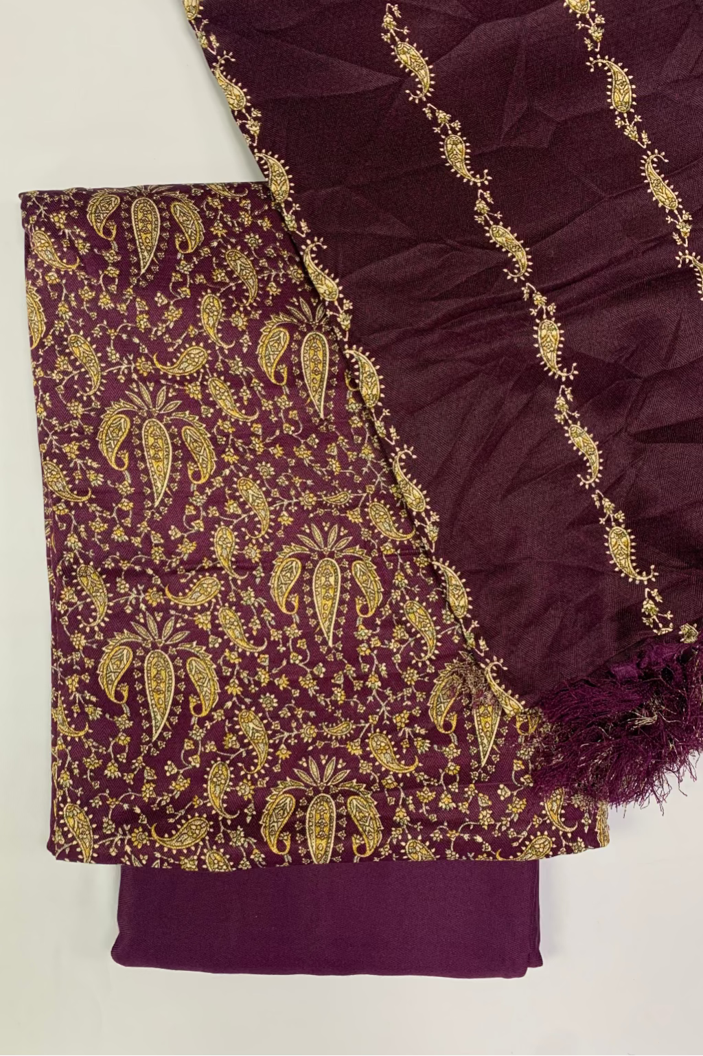 403 Paisley Print 3pc Warm Alpine Unstitched Suit