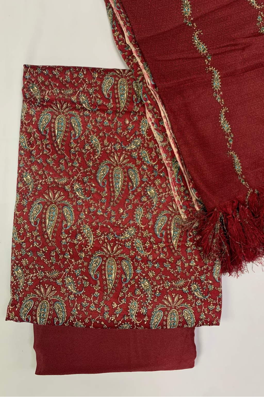 403 Paisley Print 3pc Warm Alpine Unstitched Suit