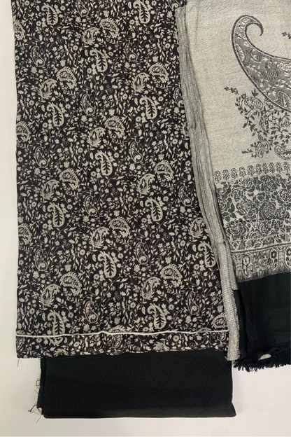 178 Monochrome Printed 3pc Warm Alpine Unstitched Suit