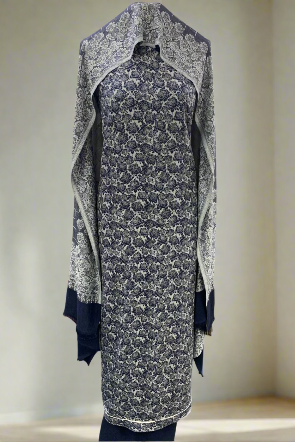 Floral dress on a mannequin in a store setting