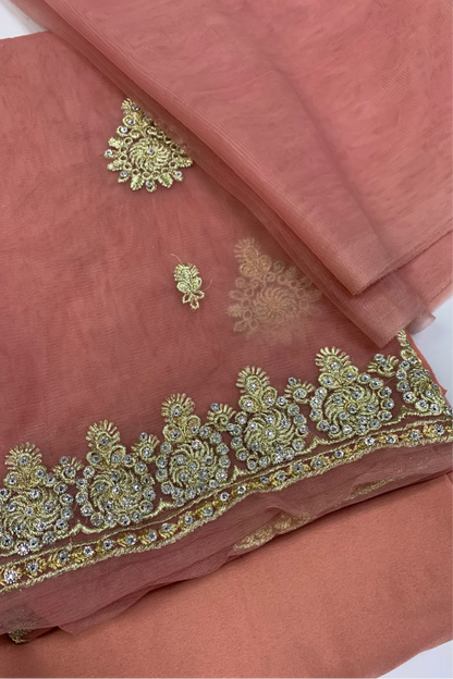 361 Embroidery & Diamante 4pc Net Party Suit