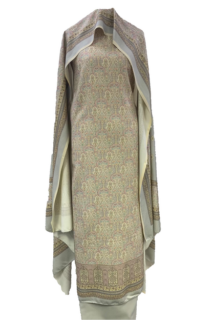 250 Paisley Floral Print 3pc Warm Alpine Unstitched Suit