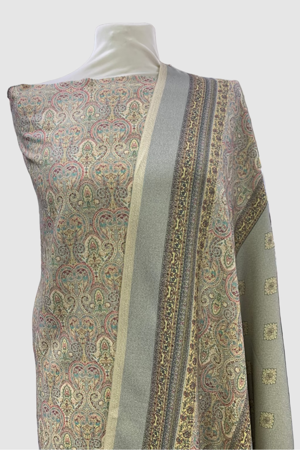 250 Paisley Floral Print 3pc Warm Alpine Unstitched Suit