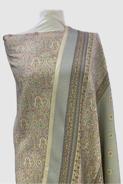 250 Paisley Floral Print 3pc Warm Alpine Unstitched Suit