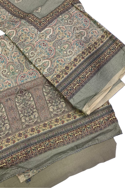 250 Paisley Floral Print 3pc Warm Alpine Unstitched Suit