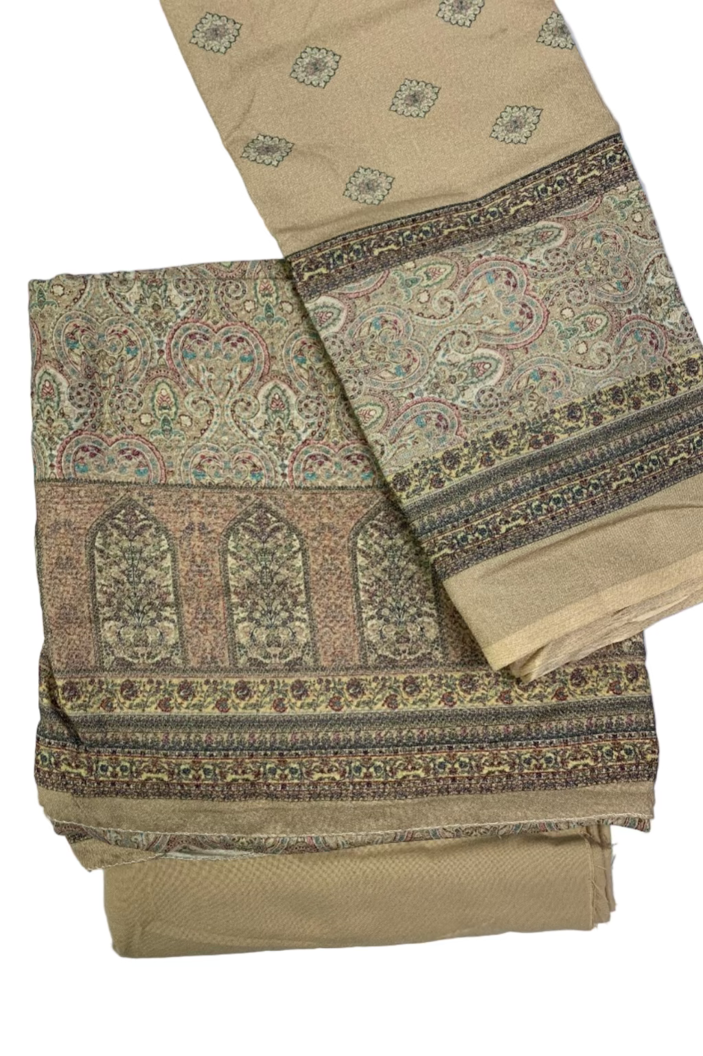 250 Paisley Floral Print 3pc Warm Alpine Unstitched Suit