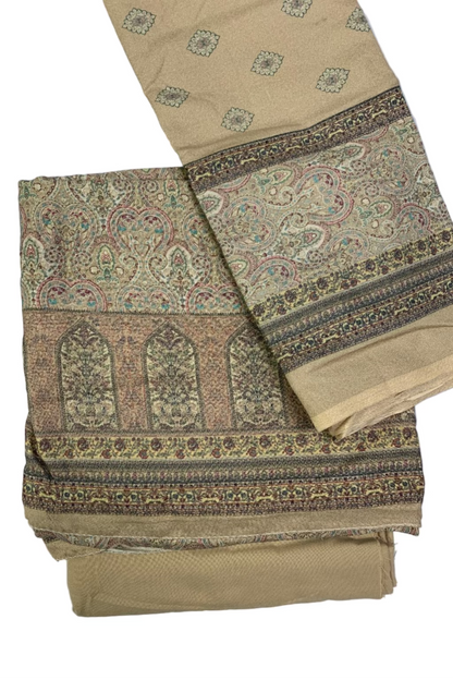 250 Paisley Floral Print 3pc Warm Alpine Unstitched Suit