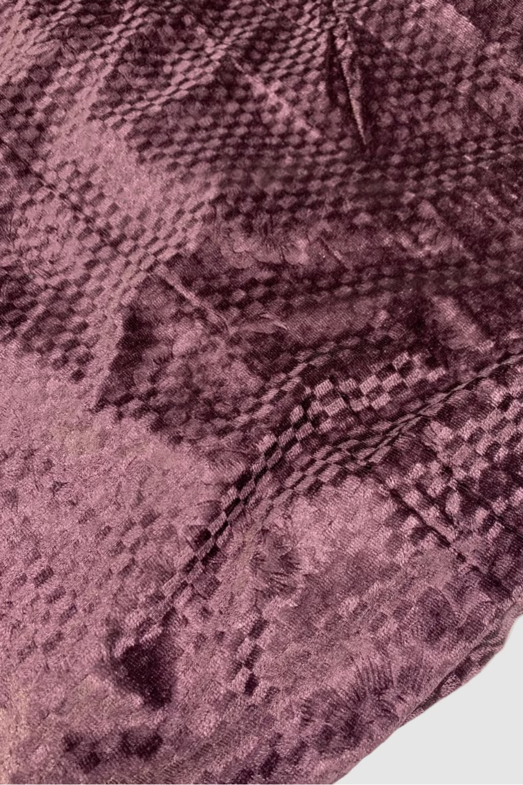 D170 Floral Check Soft Velvet Loose Fabric 3.5 Metres