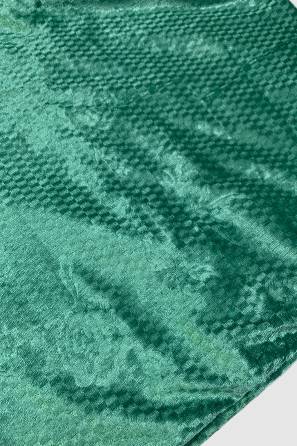 Close-up of green textured fabric