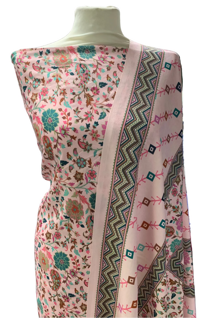 1689 Floral Print 3pc Unstitched Cotton Suit