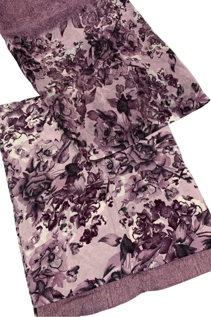 Floral-patterned fabric on a white background