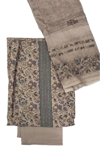 VASTRAKALAA Floral Print Unstitched 3pc Cotton Suit