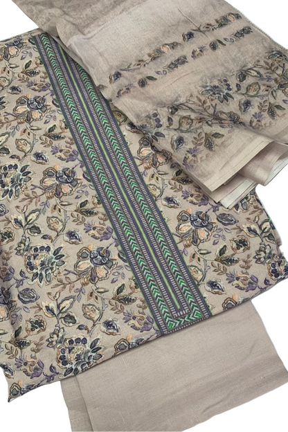 VASTRAKALAA Floral Print Unstitched 3pc Cotton Suit