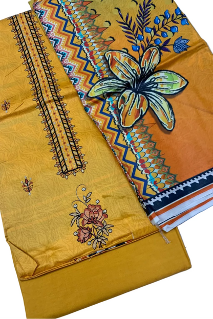 Two pieces of fabric with intricate designs on a light blue background