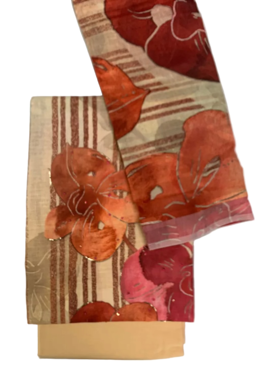 VOGUE Large Floral Print 3pc Unstitched Cotton Suit