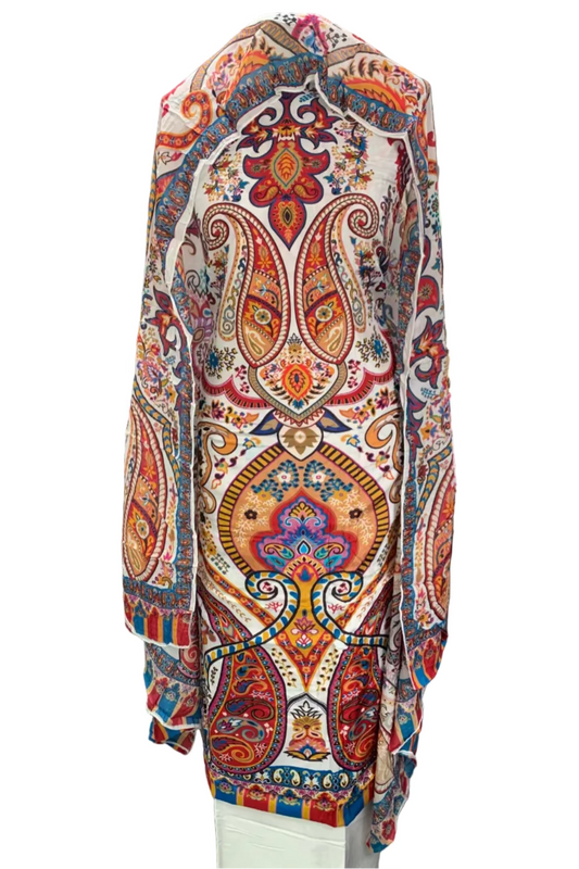 Kalamkari Paisley Digital Print 3pc Unstitched Modal Silk Suit