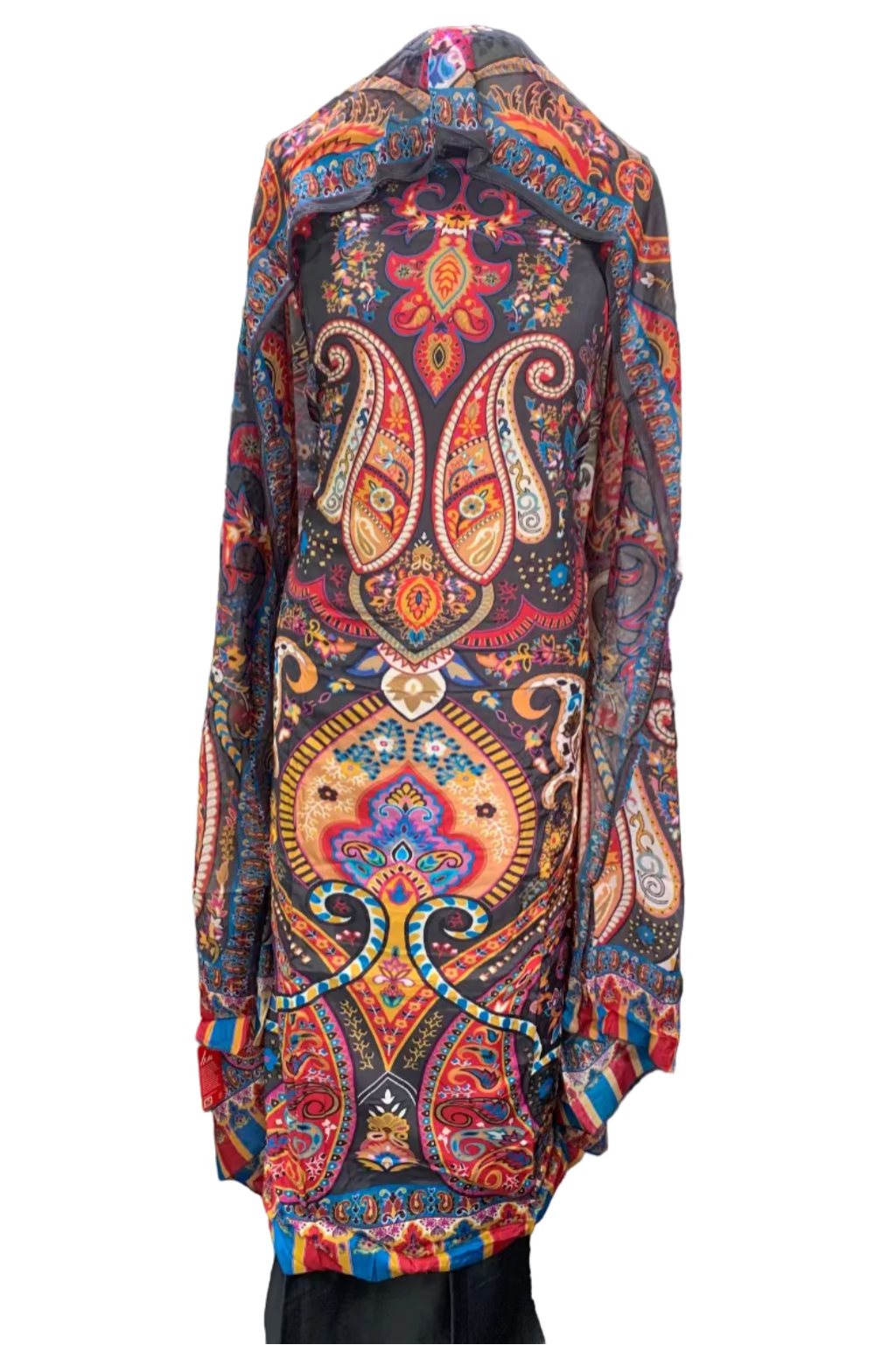 Kalamkari Paisley Digital Print 3pc Unstitched Modal Silk Suit