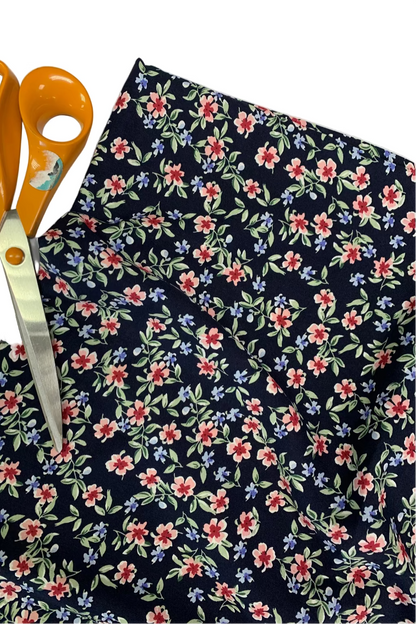 Printed Loose Viscose Dress Fabric Pre-cut 4 Yards (Floral Collection)