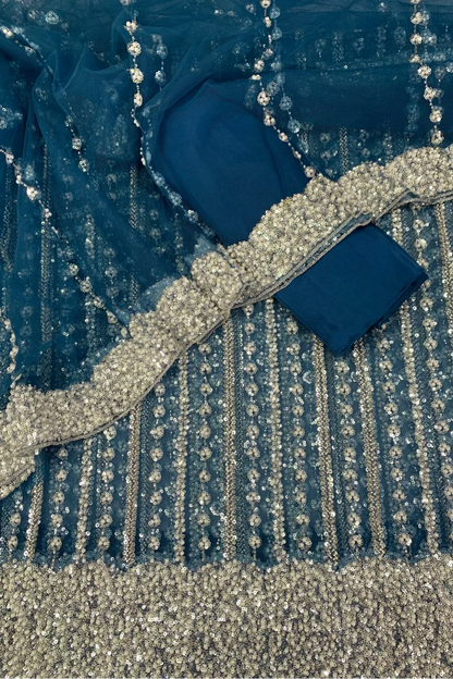 D3N Pearls & Sequin 4pc Net Heavy Party Suit