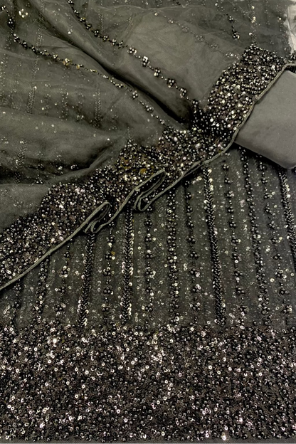 D3N Pearls & Sequin 4pc Net Heavy Party Suit